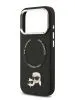 Lagerfeld для iPhone 17 Pro Max чехол PU NFT Karl & Choup heads Metal pin & Cam Hard Black (MagSafe)
