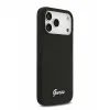 Guess для iPhone 17 Pro чехол Liquid silicone Gold metal logo & Camera Hard Black (MagSafe)