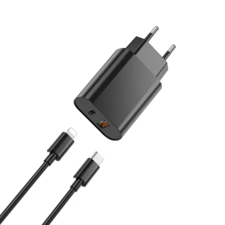 Блок WIWU USB-C 20Вт + Кабель USB-C - Lightning Black