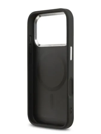 Lagerfeld для iPhone 17 Pro Max чехол PU NFT Karl & Choup heads Metal pin & Cam Hard Black (MagSafe)