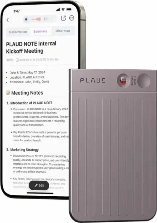 Диктофон Plaud Note ChatGPT AI Voice Recorder Starlight