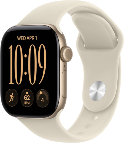 Apple Watch Series 12 46mm Aluminum Light Gold Case Sand Sport Band S/M